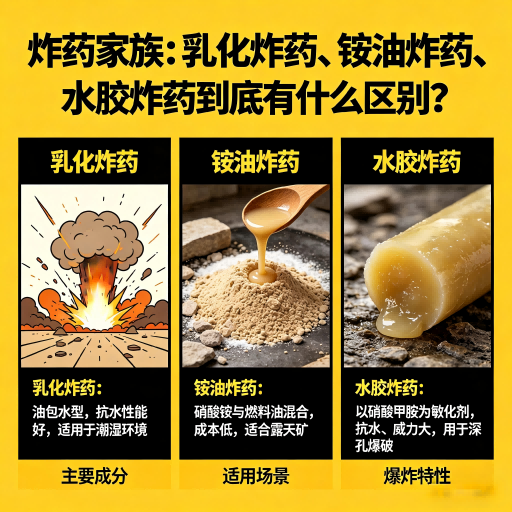 沧州炸药家族：乳化炸药、铵油炸药、水胶炸药到底有什么区别？